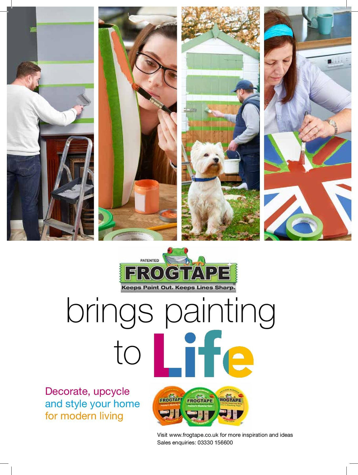 Frog Tape Yellow Delicate Surface Painters Masking Tape 24mm x 55m. Indoor painting and decorating for sharp lines and no paint bleed