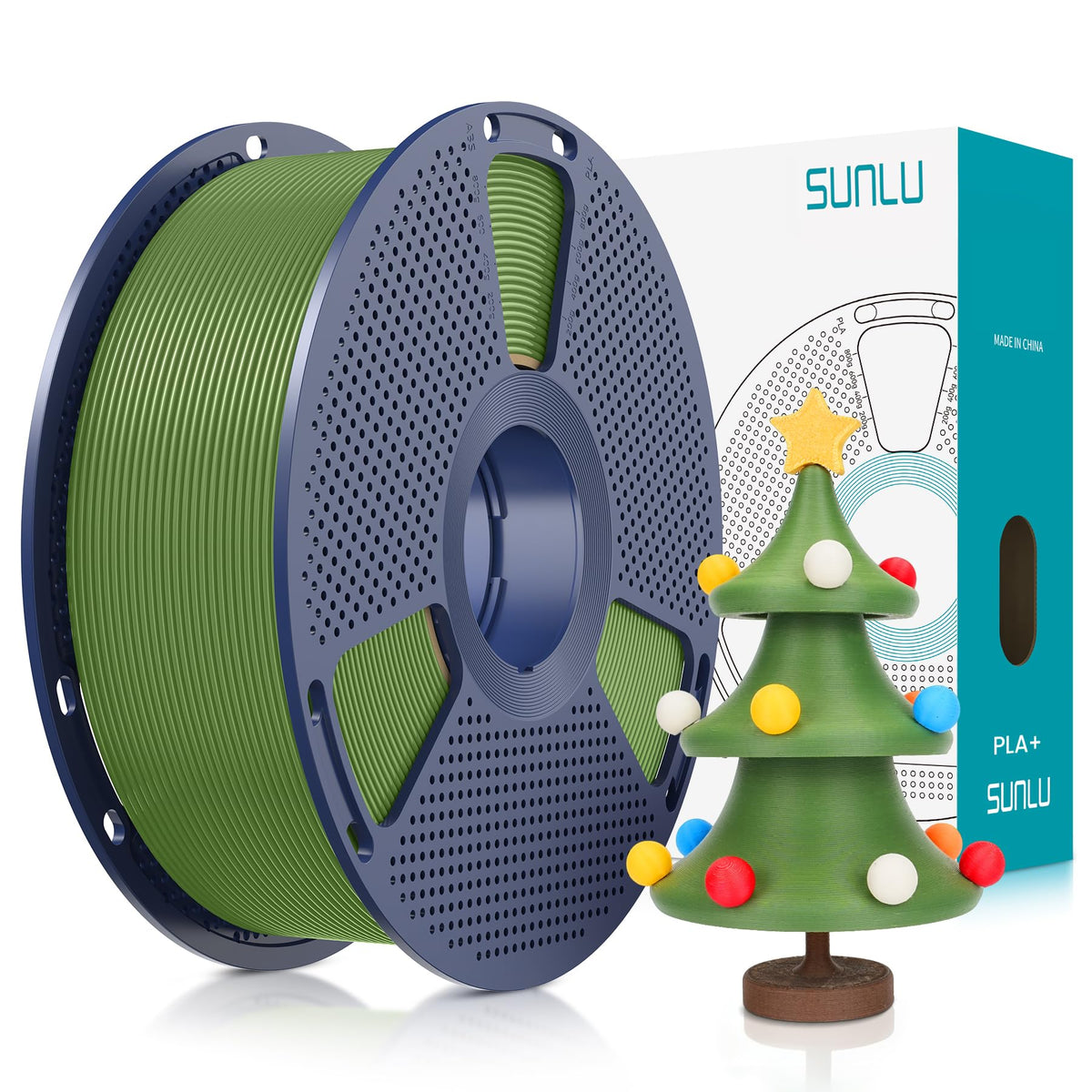 SUNLU PLA+ 3D Printer Filament, Tougher PLA Plus Filament 1.75mm, 1KG Black