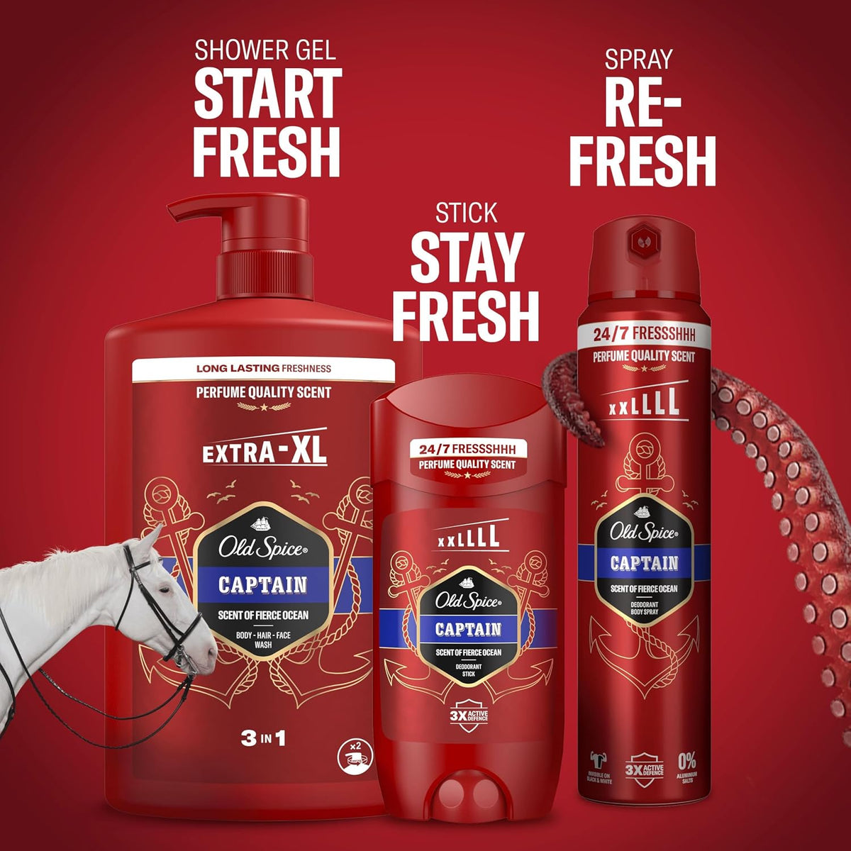 Old Spice Captain Shower Gel & Shampoo 1000ml