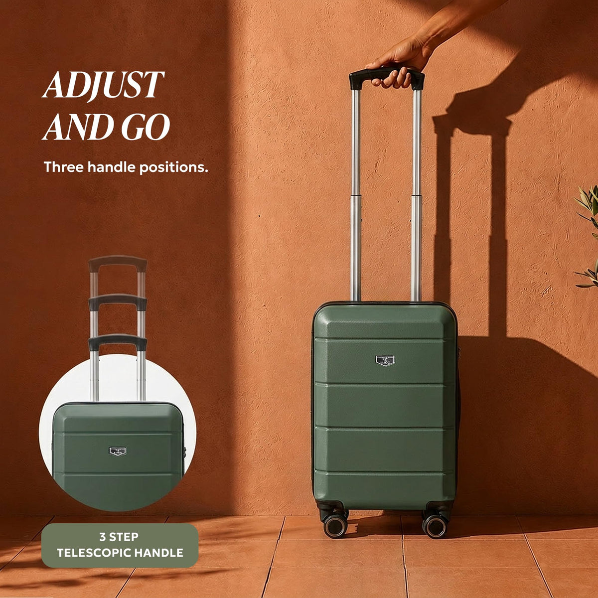 LUGG Jetset 40cm Suitcase 40x30x20cm, Ryanair Compatible Underseat Size, Hard Shell ABS, Spinner with Removable Wheels, Lightweight Travel Luggage, 1 Year Warranty
