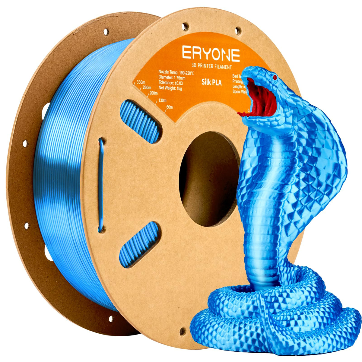 ERYONE Silk PLA Filament 1.75mm,3D Printer Filament PLA,Shiny Glossy PLA Filament,+/-0.03mm,1kg(2.2lbs)/Spool,Silk Liquid Gold