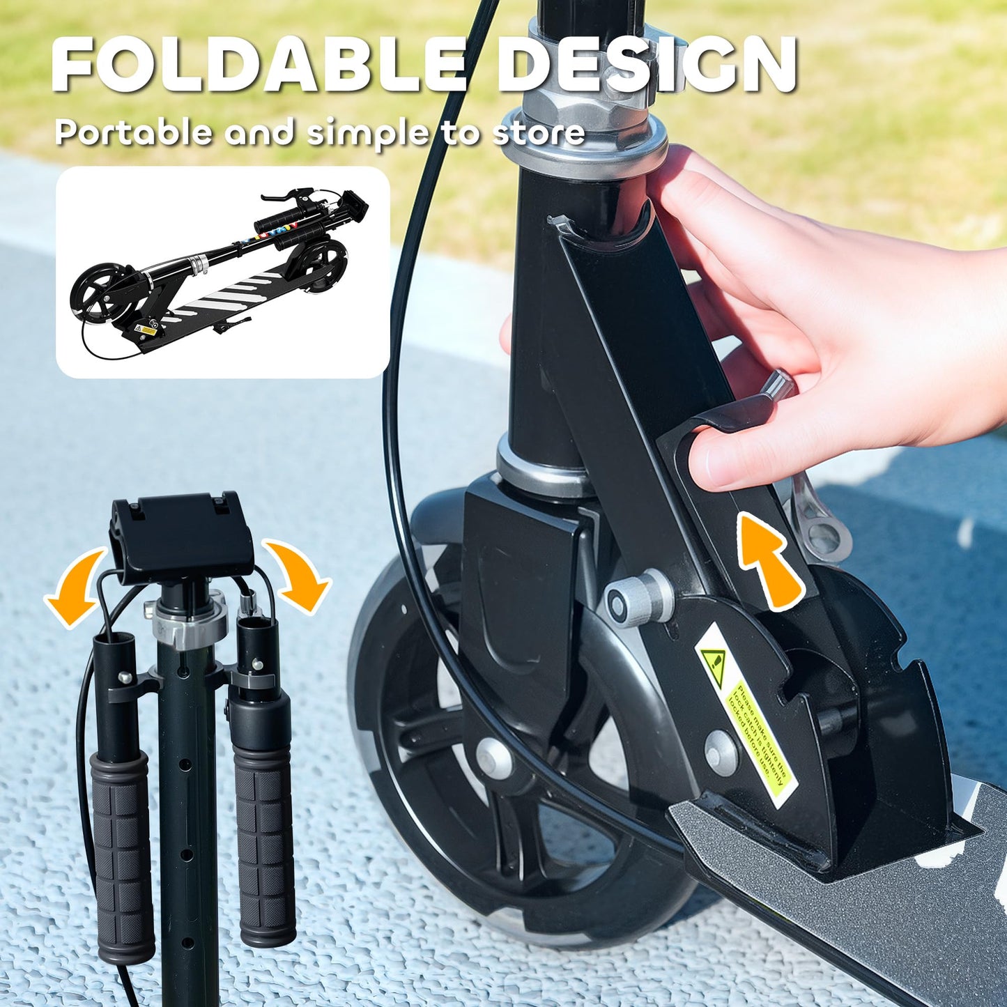 AIYAPLAY Kids Folding Scooter with LED Light-Up Wheels — Ages 3-8, Dual Brakes