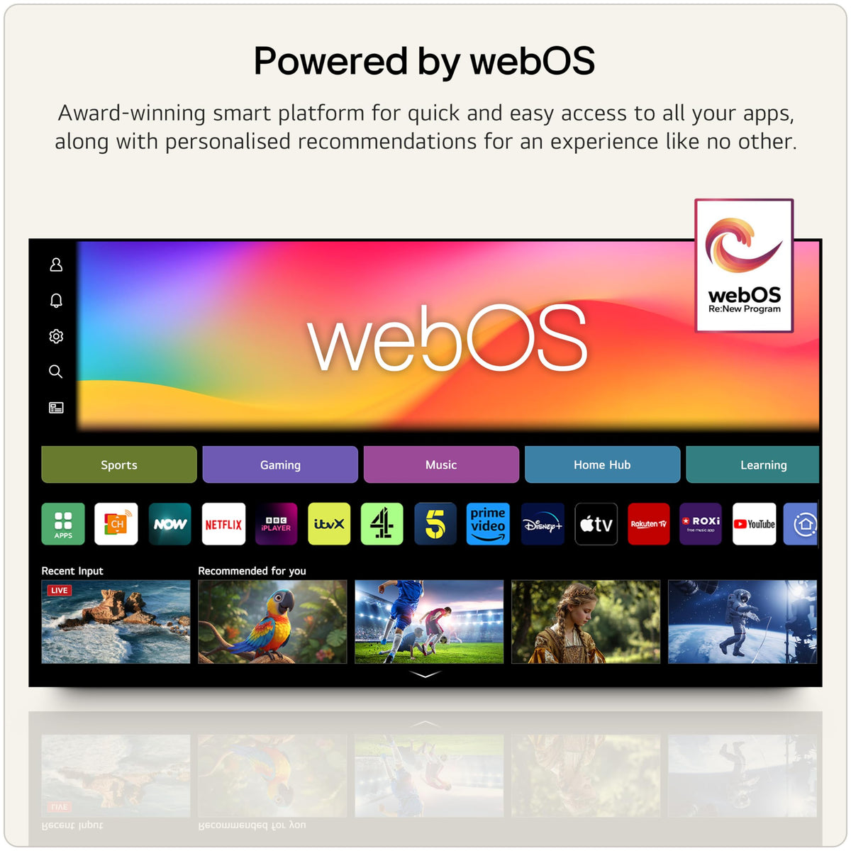 LG 50NU800B6LC Nano UHD AI NU80 4K Smart TV, α7 Processor Gen9, 60Hz, HDR10, Filmmaker Mode™, Google Cast, Apple AirPlay 2, Model Year 2026
