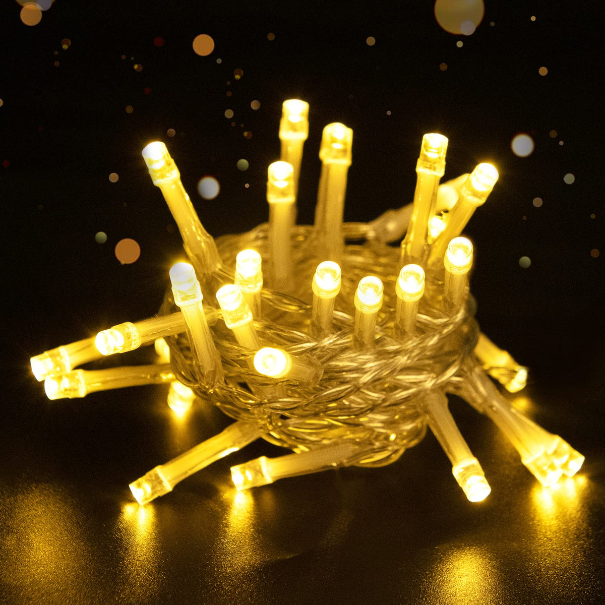 cshare LED Fairy Lights, 5M/16.4Ft 50LEDs with Timer (6 Hours ON | 18 Hours Off) is Battery Operated for Room,Patio,Halloween,Christmas,Indoor/Outdoor Decoration| Cool White