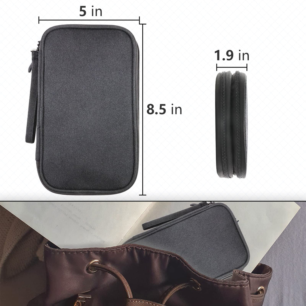 Teskyer Travel Cable Organiser Bag, Travel Essential, Dark Green