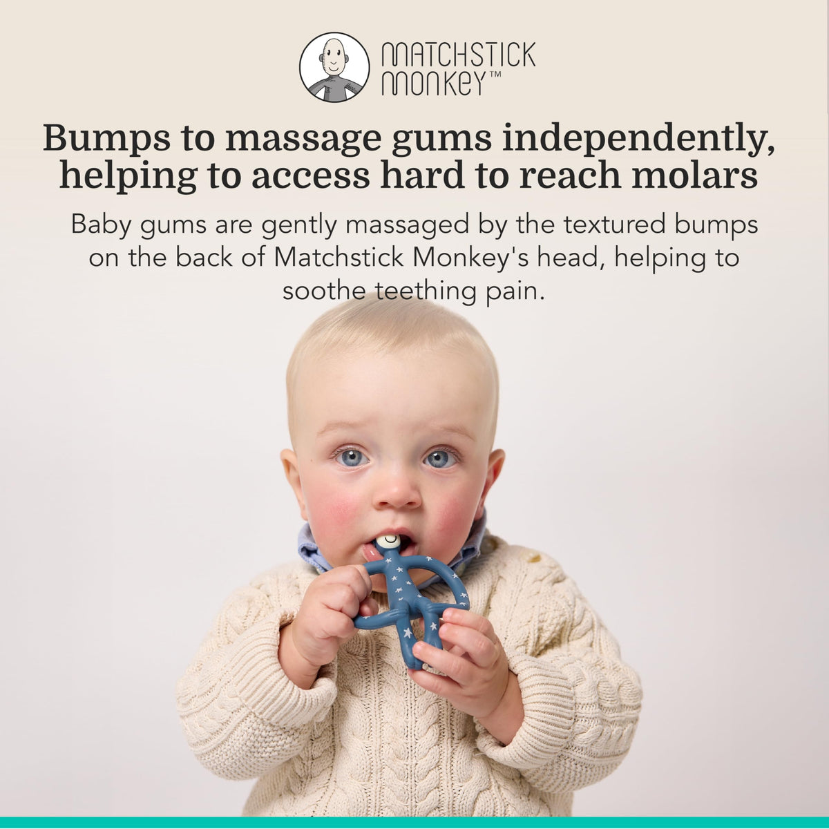 Matchstick Monkey Original Teether with Gel Applicator, Hearts