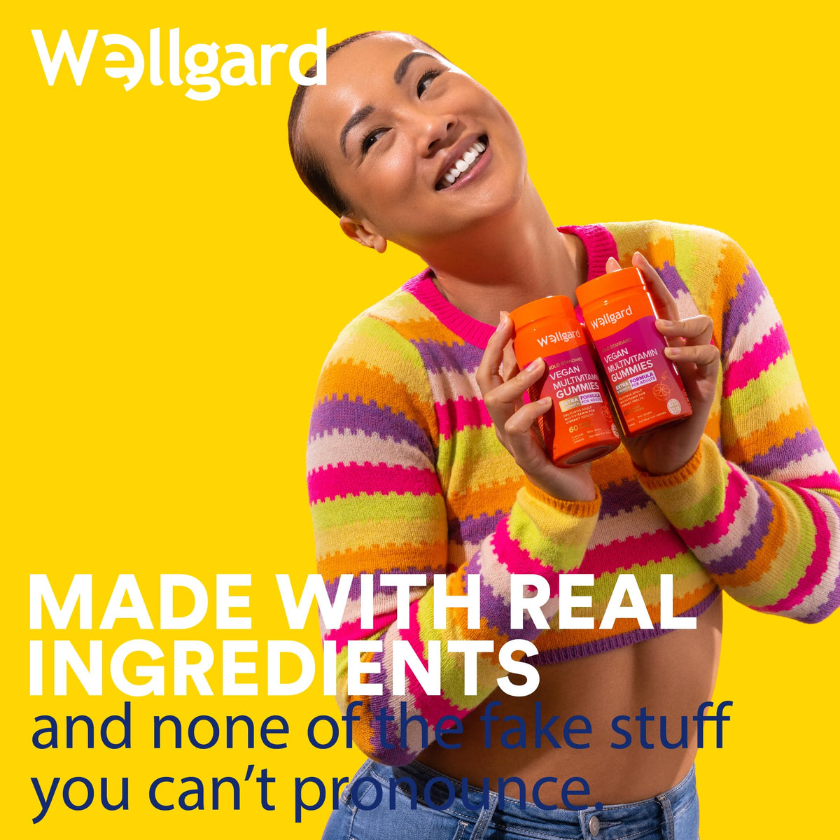 Wellgard Kids Calcium & D3 Gummies - 2 Month Supply - Vegan Chewable Calcium and Vitamin D3 Gummies, Mixed Berry Flavour