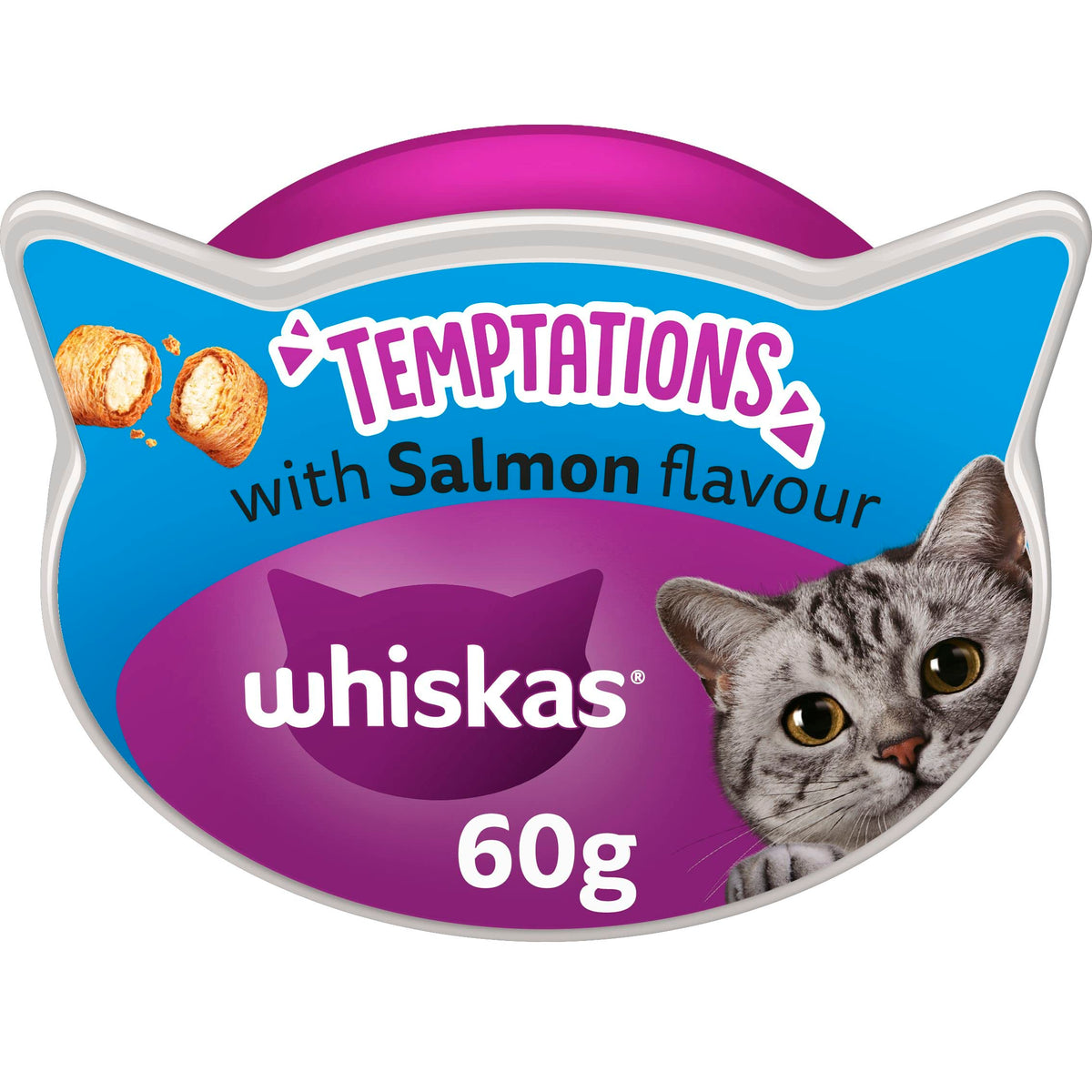 WHISKAS Crunch 100g (Pack of 6) - Tasty Topping Adult Cat Treat Biscuits