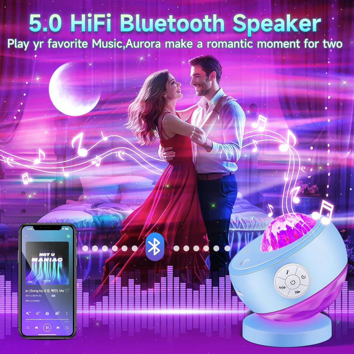 OneFire Galaxy Projector 16 Color Teenage Girl Gifts 5 Films Star Projector