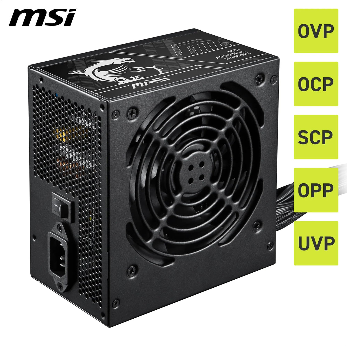 MSI MAG A750GL PCIE5 Power Supply Unit, 750W, 80 Plus Gold, Fully Modular, ATX 3.0, PCIe 5.0 GPU Support, 120mm FDB Fan, Full-Bridge LLC, Flat Black Cables - 7 Year Warranty