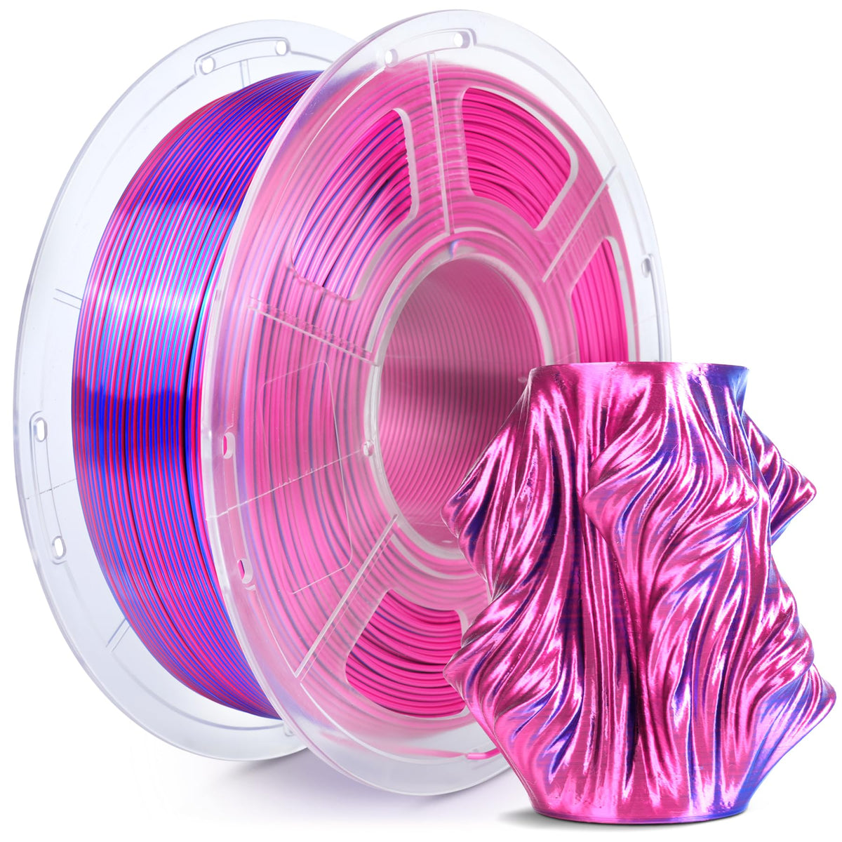 SUNLU Silk PLA+ Filament, Shiny Metallic Silk 3D Filament 1.75mm