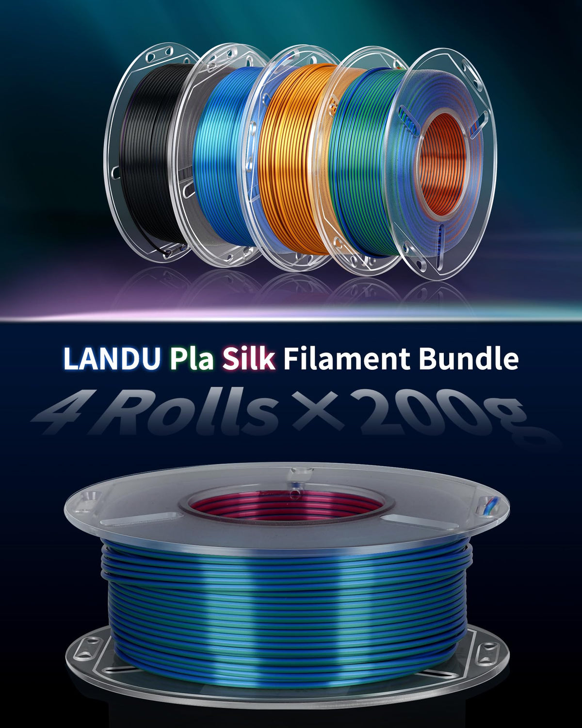 LANDU Filament Dryer 3D Printer Filament Dry Box,2 Spools Double Fast Heating Upgraded Filament Dehydrator Keeping Filaments Dry for 1.75mm/2.85mm One-Key Set for PLA PETG ABS TPU