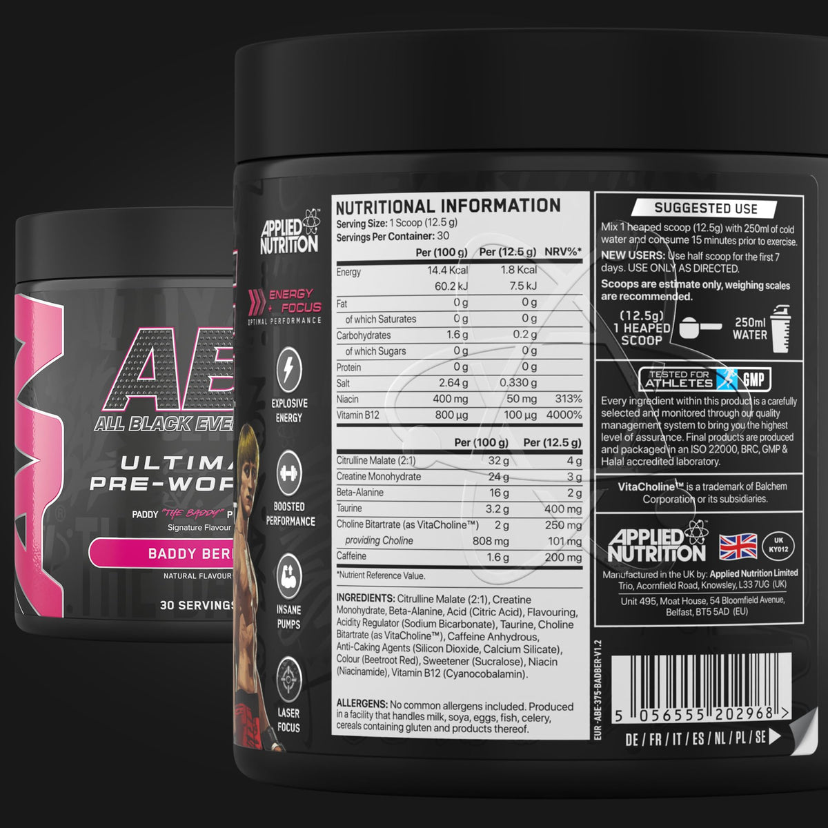 Applied Nutrition ABE Pre Workout Powder Tropical 375g