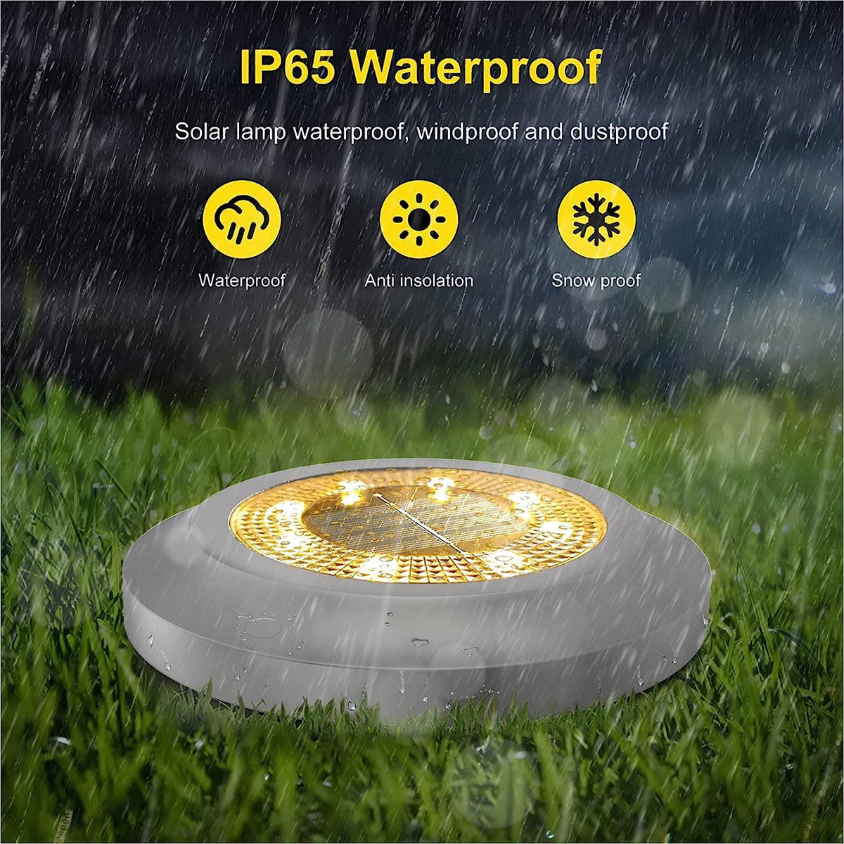 Torchtree Solar Lights Outdoor Garden,600mAh Solar Ground Lights, 8 LED Solar Disk Lights for Garden Lawn Pathway Yard Landscape Walkway（8 Pack Bright White） ﻿