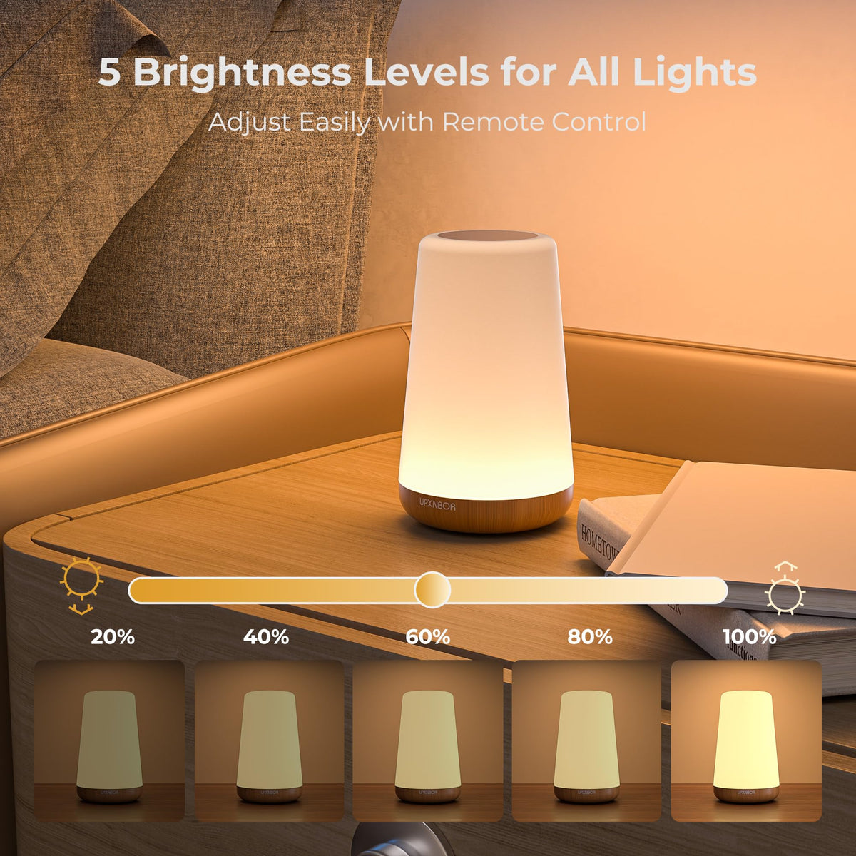 Night Light, LED Touch Bedside Lamp for Bedroom, Living Room & Kids