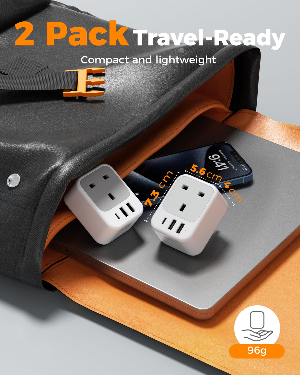 TESSAN UK to South Africa Plug Adapter, Type M Travel Adaptor with USB C