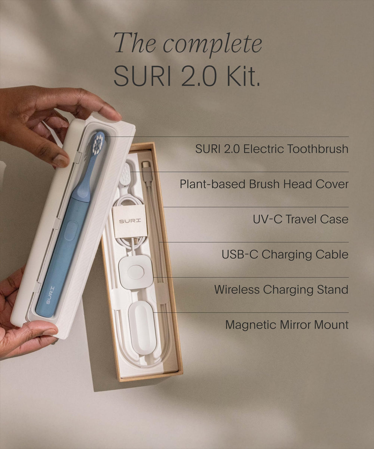 SURI Recyclable Electric Toothbrush Heads | Core & Pro Compatible | Long Lasting Replacement Heads | Pack of 3 | Winter Fern