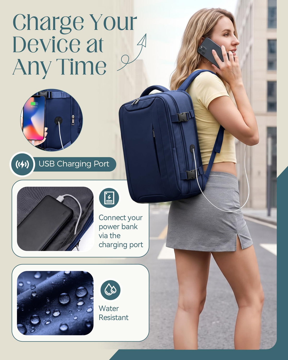 Lossga for Ryanair Cabin Bags 40x30x20,Cabin Bag Travel Backpack