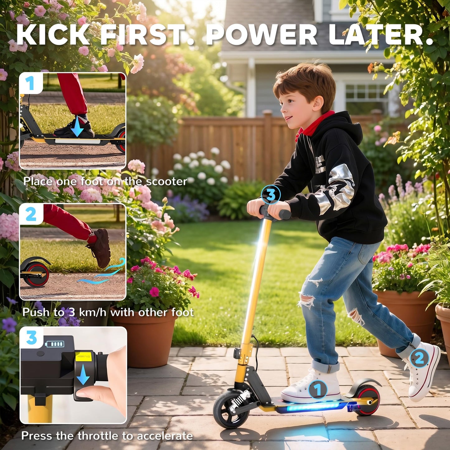 SPORTNOW Kids Electric Scooter — 150W, 14 km/h, 6 km Range, Foldable | CE Certified