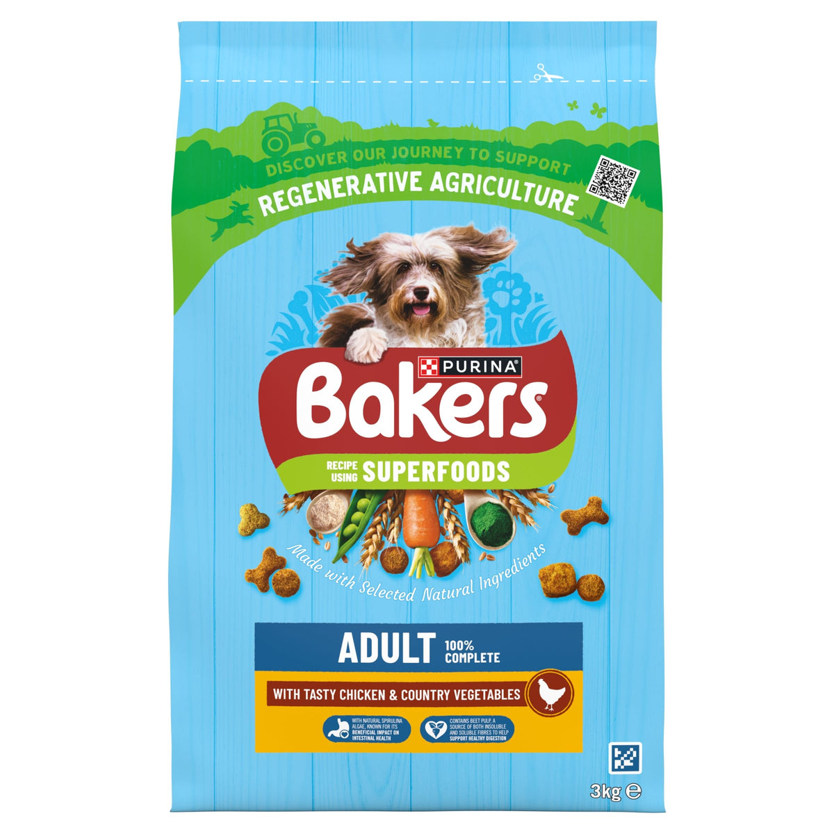 BAKERS Superfoods Small Dog Adult Dry Dog Food Chicken 1.1kg (Pack of 5)
