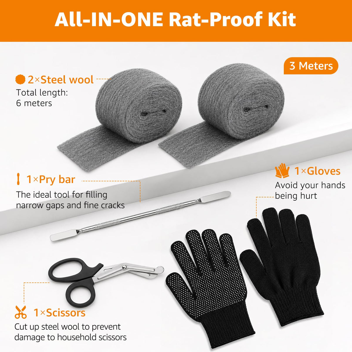 PICK FOR LIFE Steel Wool Mice Blocker 2 Pack Coarse Wire Wool Rat Fill Hole