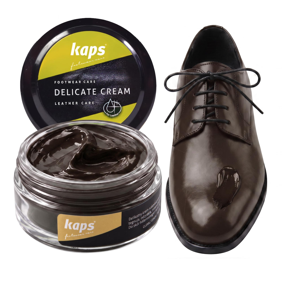 Leather Shoe Cream Polish & Conditioner, Kaps 50ml