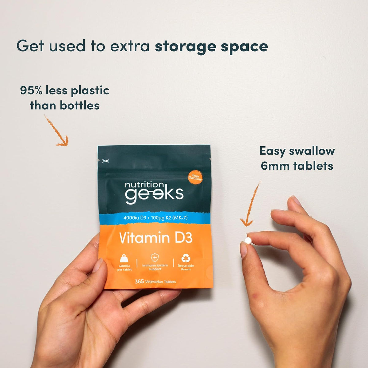 Vitamin D Tablets 4000 iu & Vitamin K2 MK7 100μg Vitamin D3-1 Year Supply