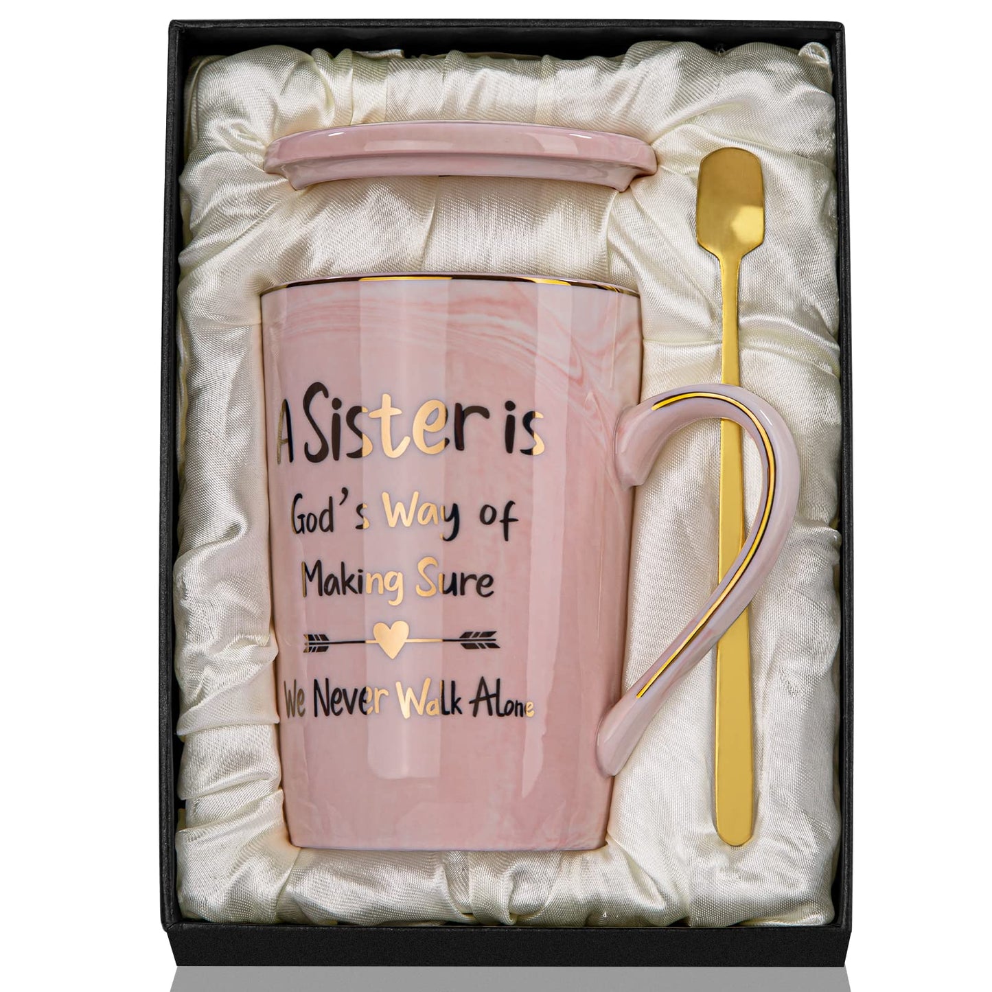 Unique Teacher Appreciation Gifts for Women - Best Teacher Gifts for Teachers, 14oz Pink Marble Ceramic Coffee Mug Printed with Gold, Retirement Birthday Graduation Ideas, End of The Year, Gift Boxed