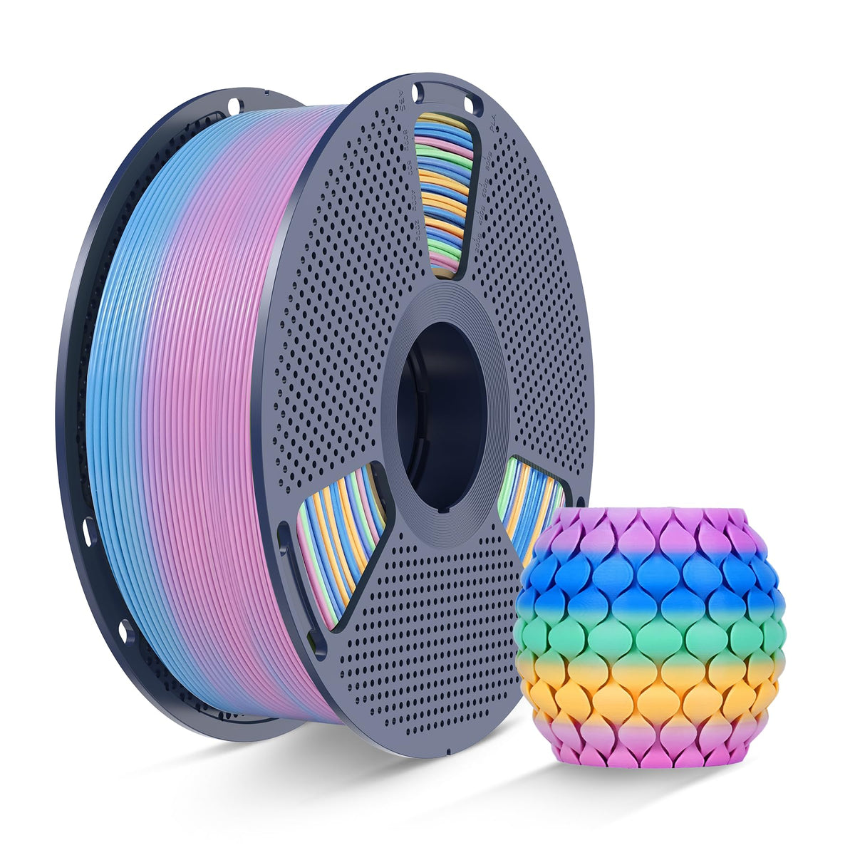 SUNLU 4KG Silk 2.0 PLA Filament 1.75, Gold+Silver+Titanium Steel+Copper Red