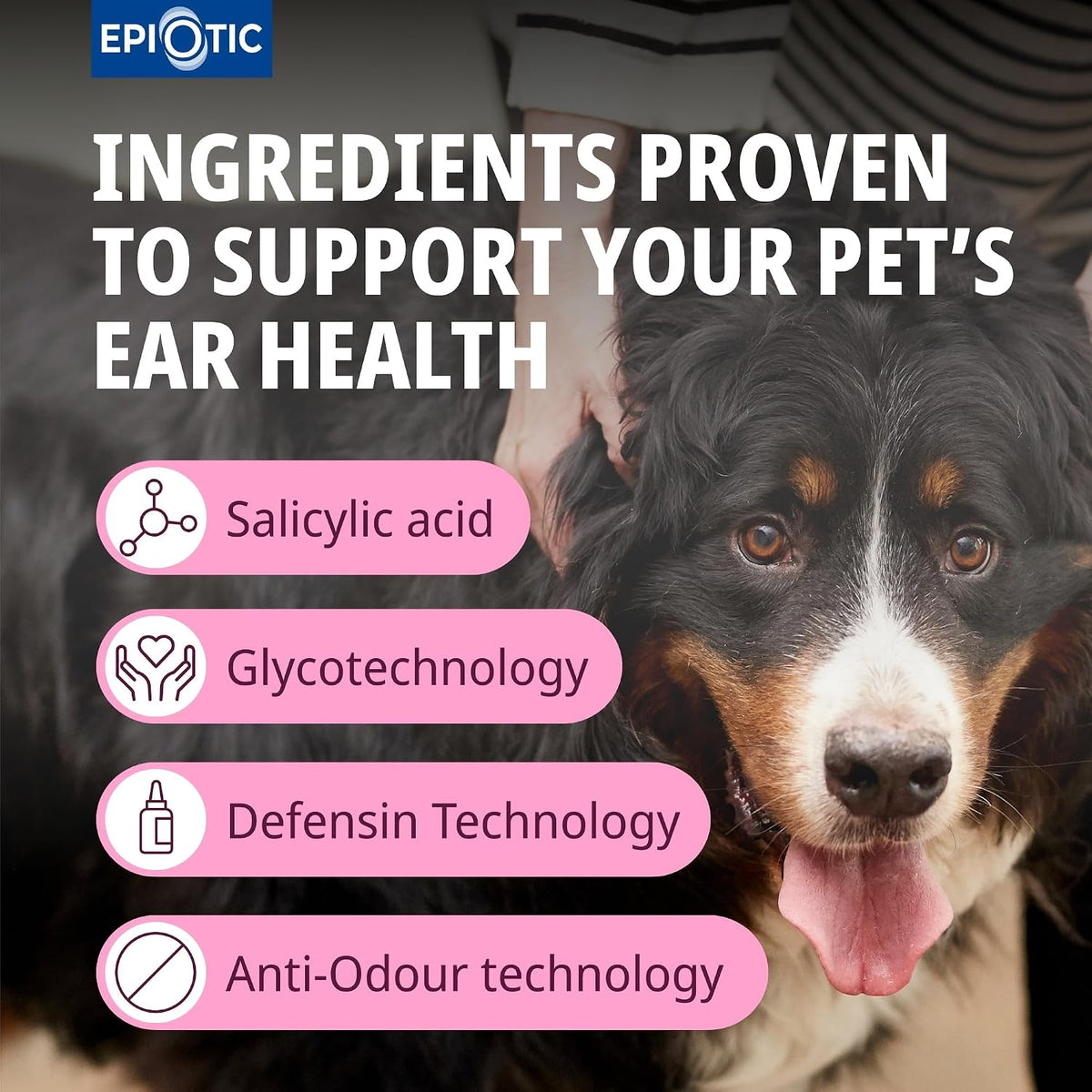 Virbac EpiOtic Cat and Dog Ear Cleaner Solution - Antibacterial and Anti-fungal Dog and Cat Ear Cleaner - 125ml