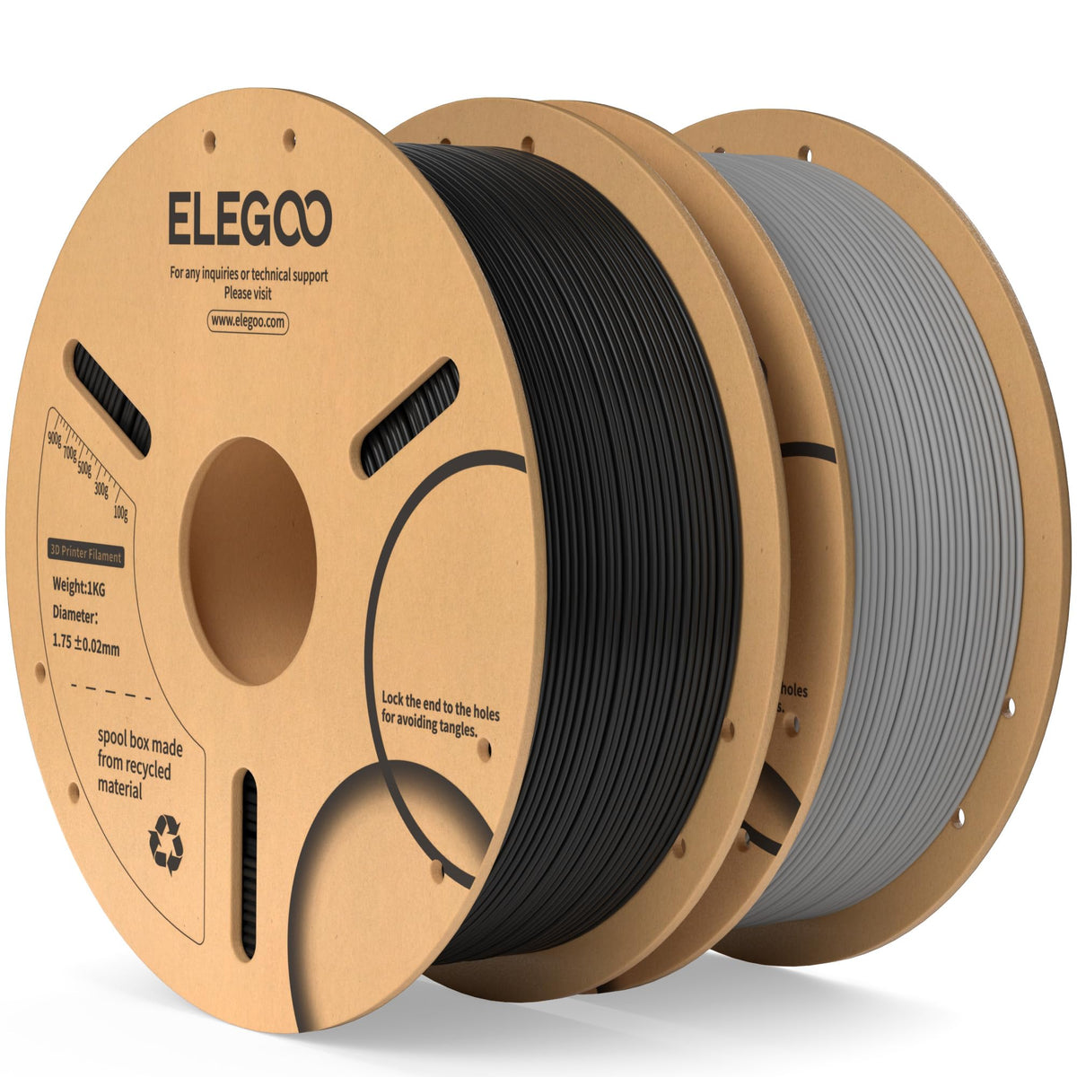 ELEGOO PLA Filament 1.75mm Black 1KG, 3D Filament Dimensional Accuracy +/- 0.02mm, 1kg Cardboard Spool(2.2lbs) 3D Printing Filament Fits for Most FDM 3D Printers