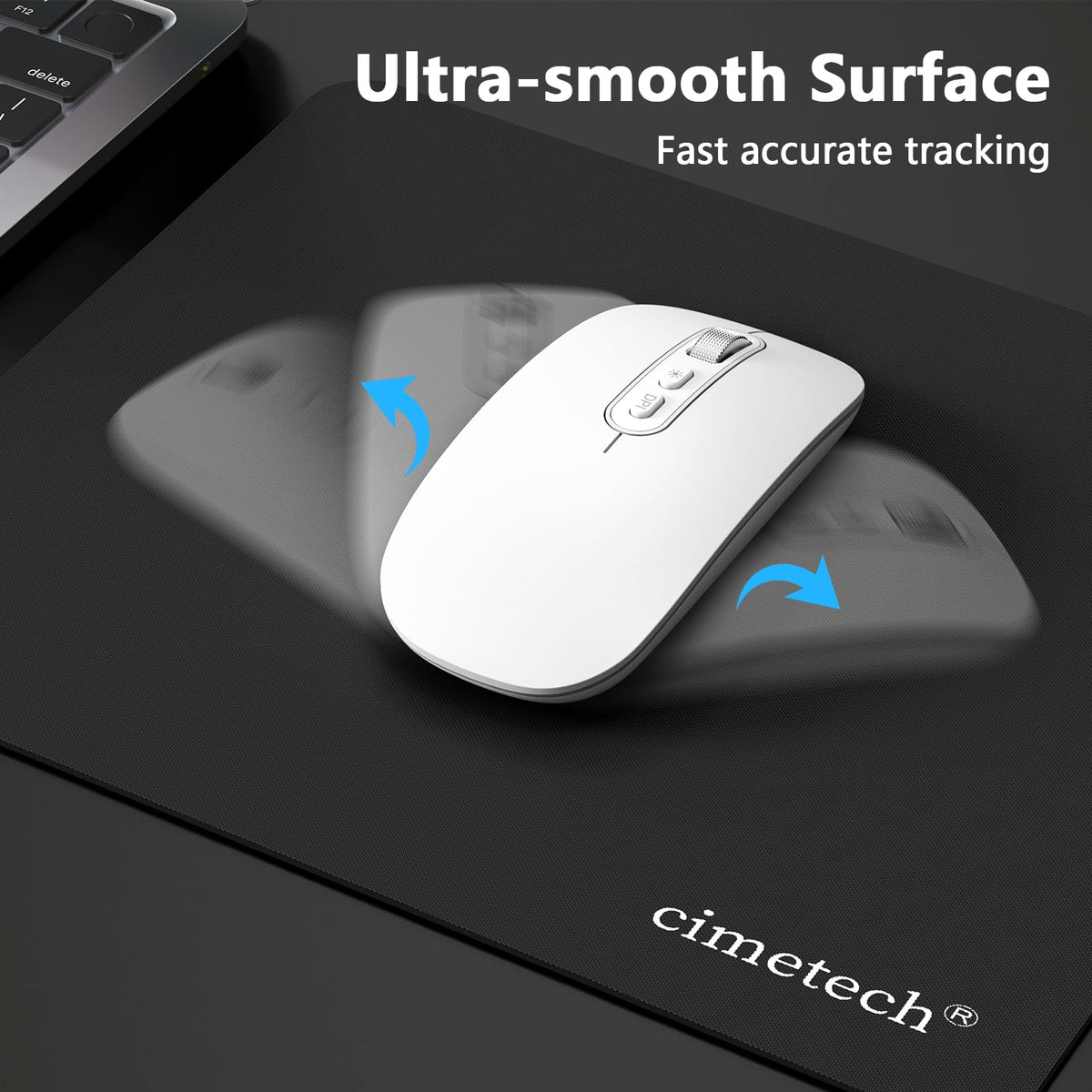 cimetech Gaming Mouse Pad 800 * 300 * 3 MM, Extended Large Mouse Mat Computer Keyboard Desk Pad with Anti-Slip Rubber Base Comfortable Waterproof Soft Cloth, Improved Precision and Speed - Black
