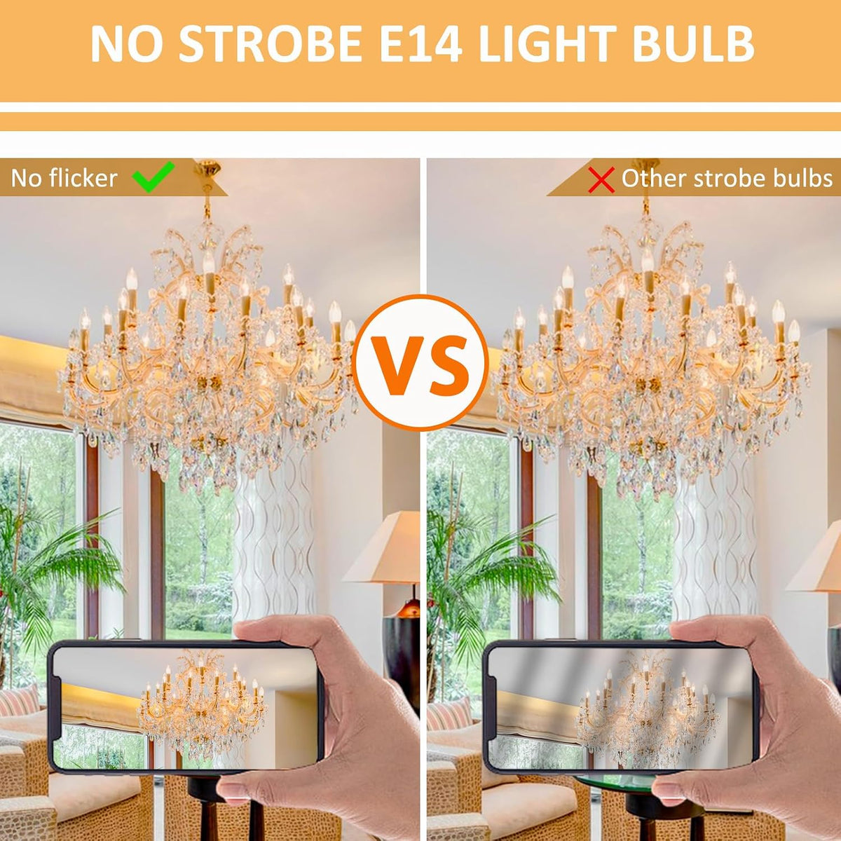 Caldarax E14 Candle Light Bulbs Dimmable, 650LM Warm White 2700K, 230V Clear Glass SES Small Edison Screw Decorative Lamps E14 for Chandelier, Wall Lights, Table Lamps, Pack of 5