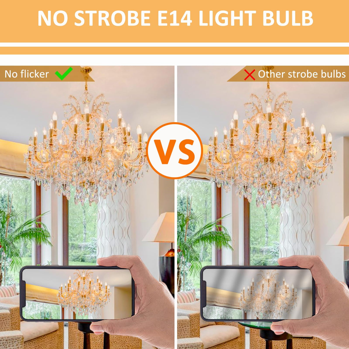 Caldarax E14 Candle Light Bulbs Dimmable, 650LM Warm White 2700K, 230V Clear Glass SES Small Edison Screw Decorative Lamps E14 for Chandelier, Wall Lights, Table Lamps, Pack of 5