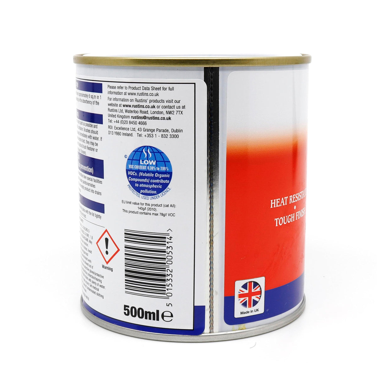 RUSTINS Quick Drying Radiator Enamel Satin - Black 500ml – Durable, Long-Lasting Finish for Radiators That Stands the Test of Time
