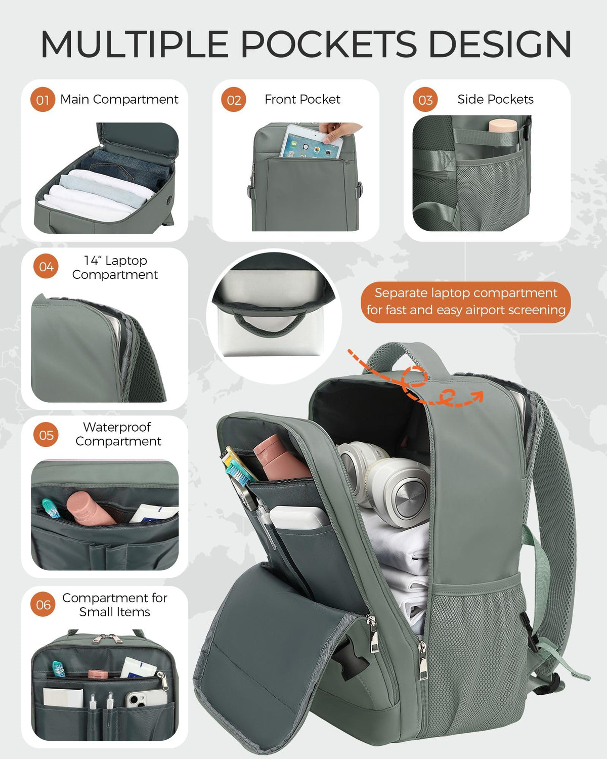 Yankony Ryanair Cabin Bags 40x30x20 Underseat, Travel Backpack Cabin Size