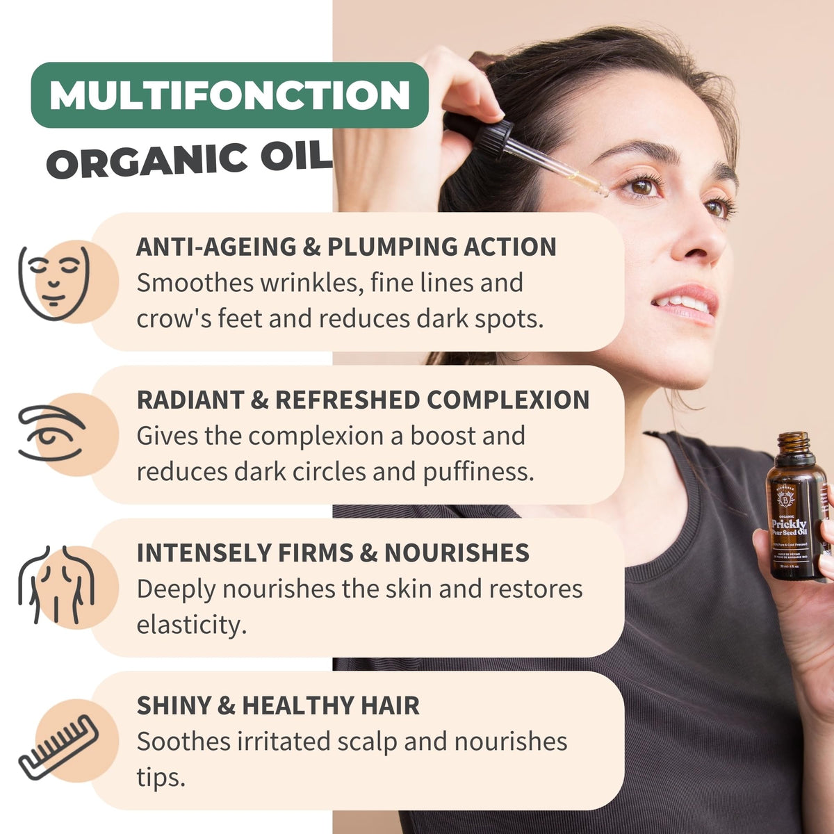 BIONOBLE Organic Rosemary Oil for Hair Growth - Hair Loss, Volume - 50ml