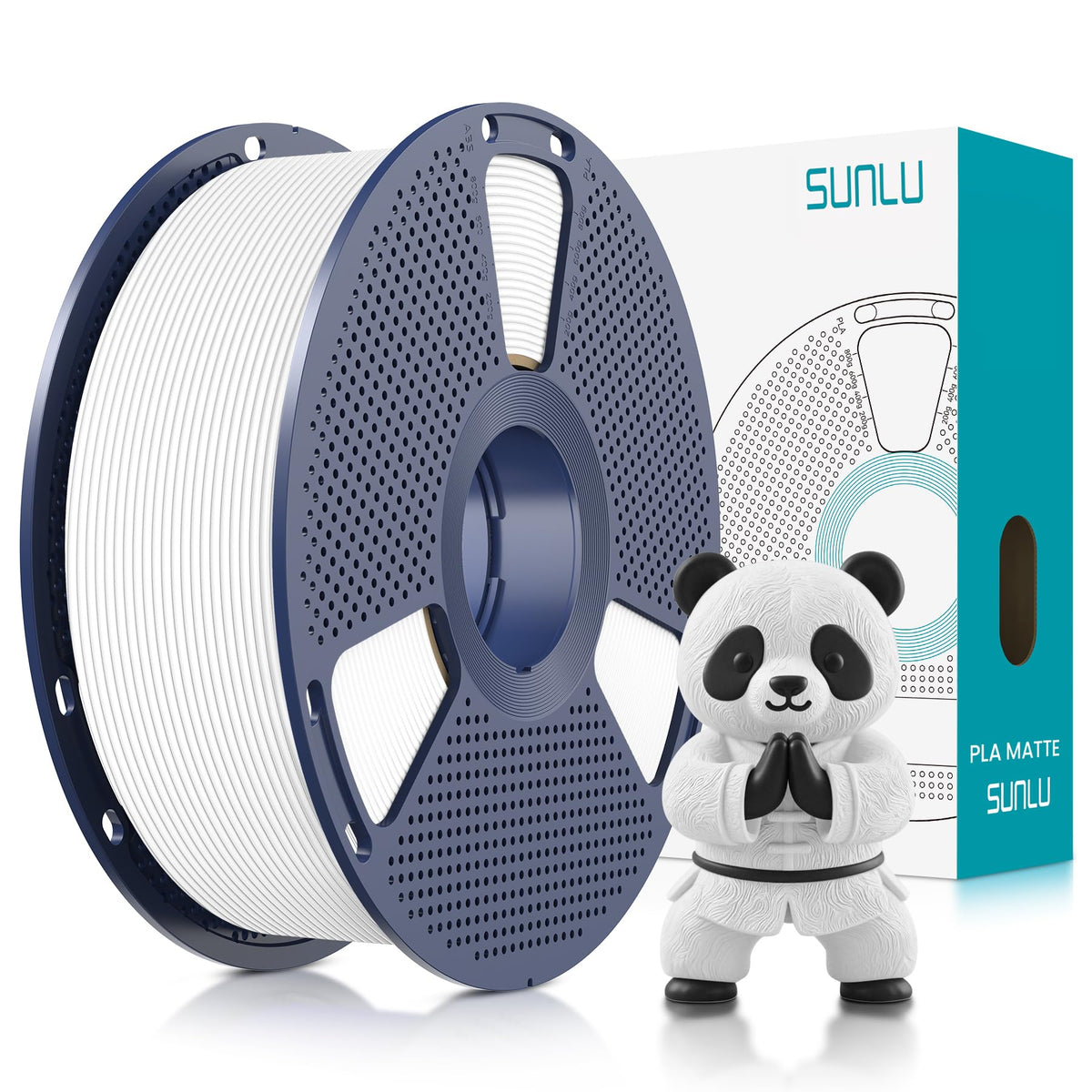 SUNLU Matte PLA 3D Printer Filament 1.75mm, Matte Black 1KG