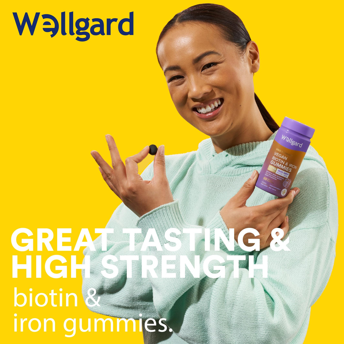 Wellgard Kids Calcium & D3 Gummies - 2 Month Supply - Vegan Chewable Calcium and Vitamin D3 Gummies, Mixed Berry Flavour
