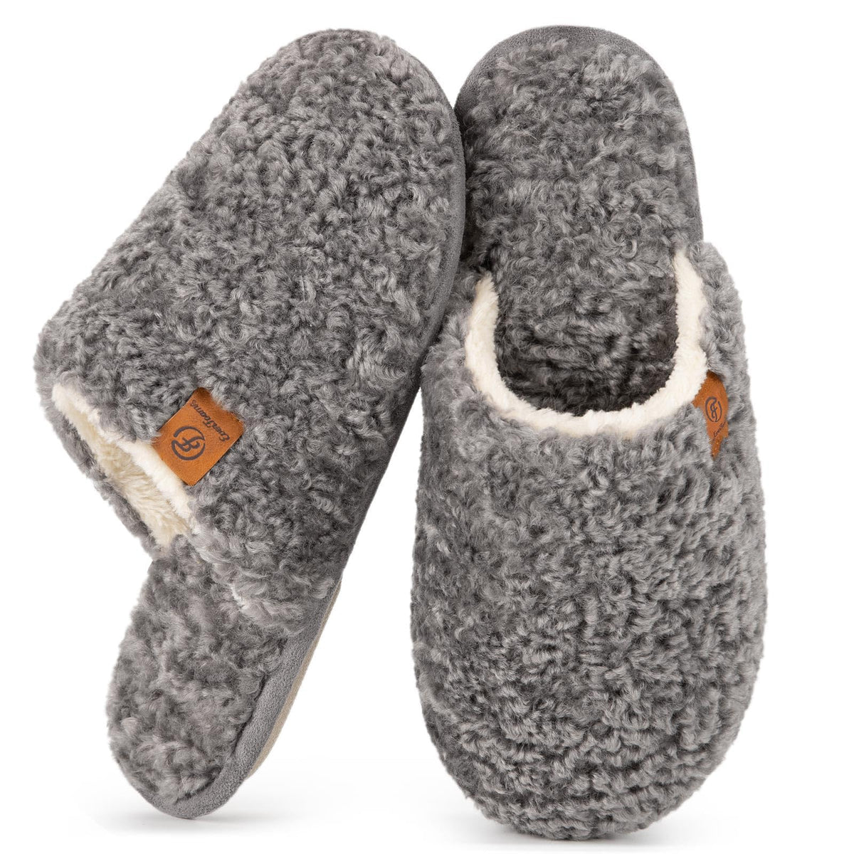 EverFoams Women's Fuzzy Slippers Cosy Memory Foam Indoor Warm House Shoes