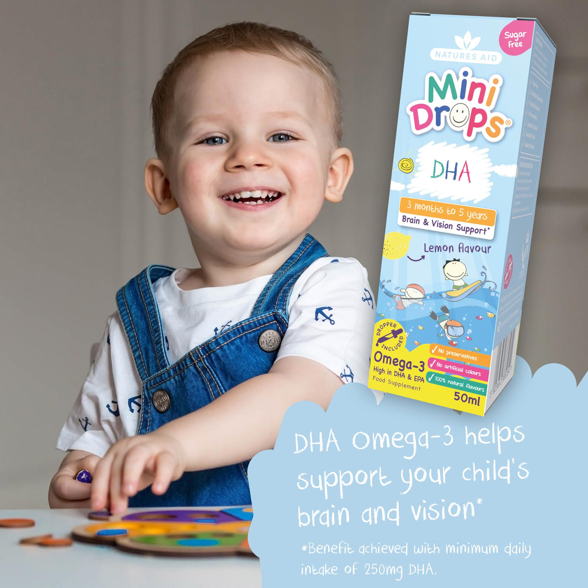 Natures Aid Mini Drops Multi-Vitamin for Babies, Kids & Children 50ml