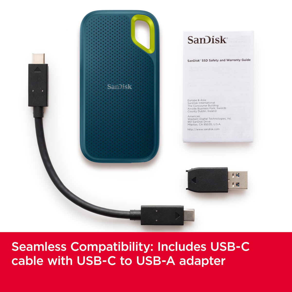 SanDisk Extreme Portable SSD 2TB - Up to 1050MB/s Read Speeds (Older Model)