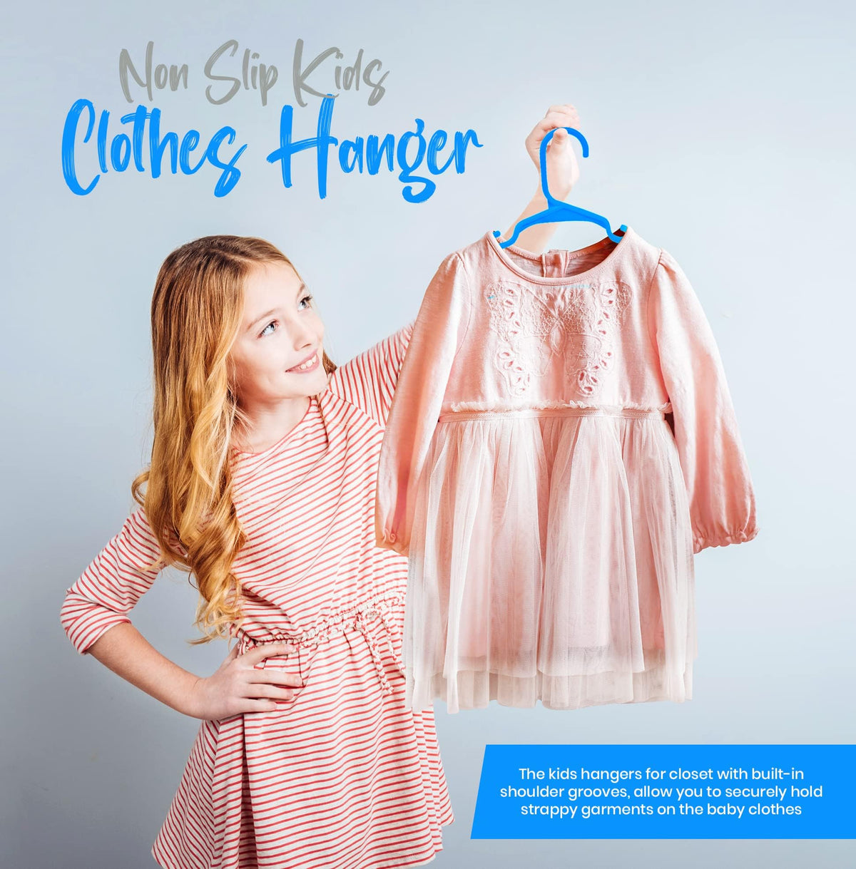 Utopia Home 20pcs Kids Hangers - 28cm Plastic Baby Hangers for Closet - Kids Hanger for Clothes and Baby Hanger for Closet - for Daily Standard Use (Grey)