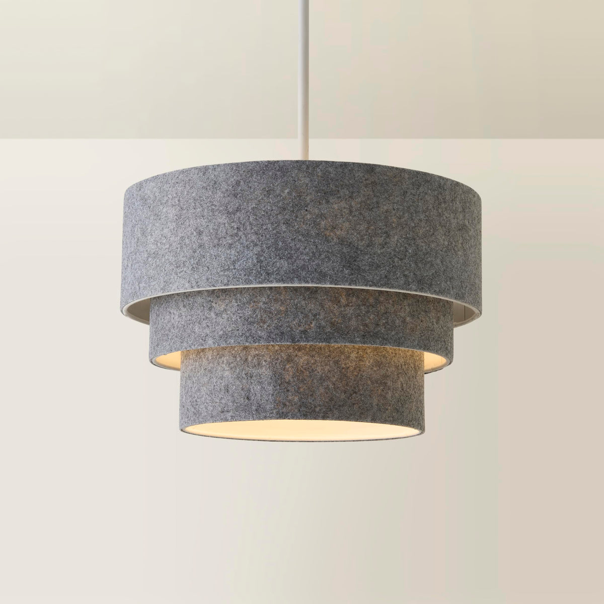 MiniSun | Round Modern 3 Tier Fabric Ceiling Pendant Light Shade in Black | Pendant Lights, Home Décor & Improvement Essential | 30cm Shade Width