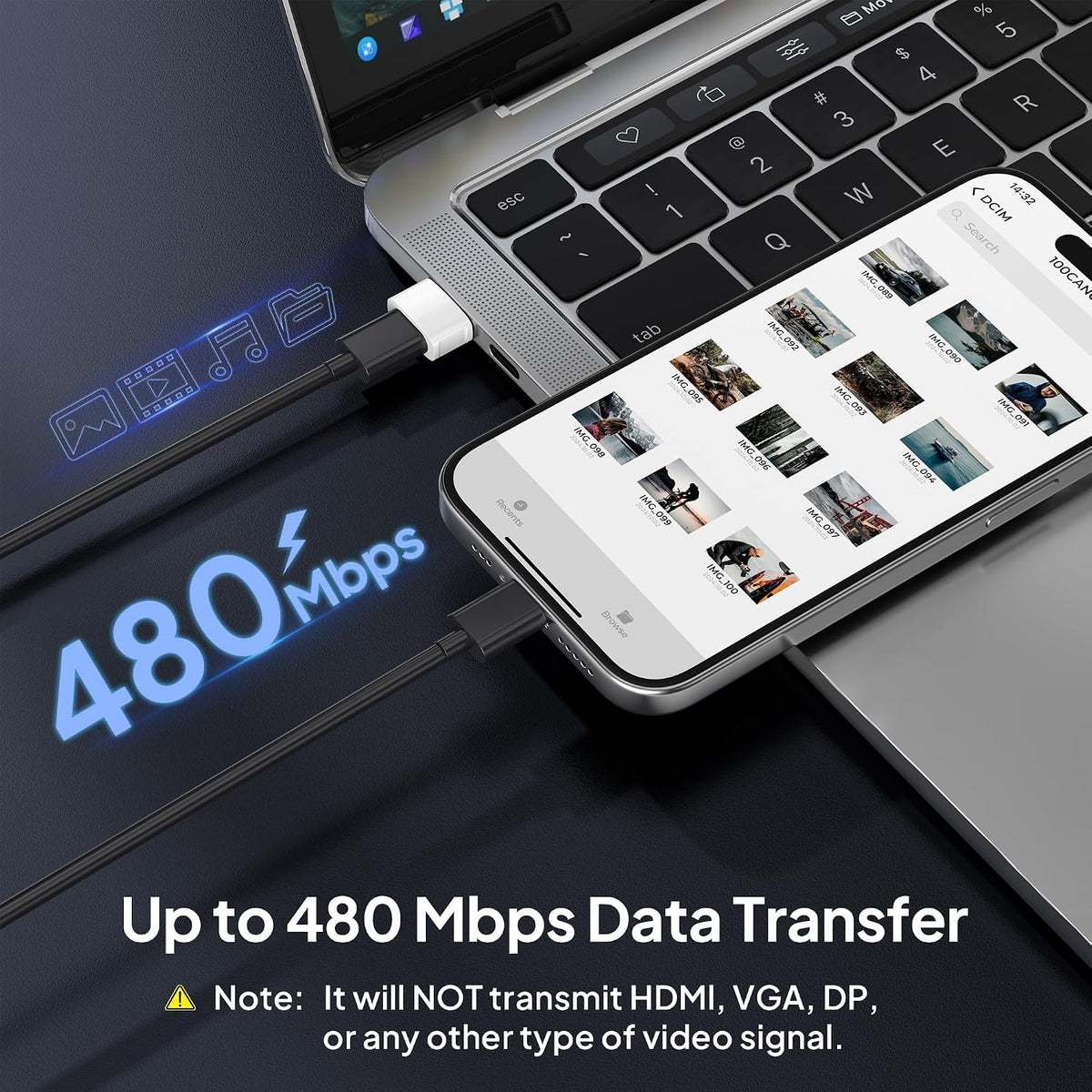 BASESAILOR USB to USB C Adapter 3Pack,Charger Plug for iPhone Duo 18 17 Pro