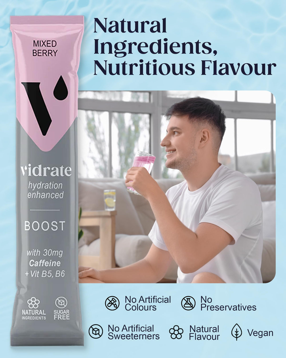 Vidrate Electrolytes Powder, Mixed Berry Variety Pack, 30 Sachets
