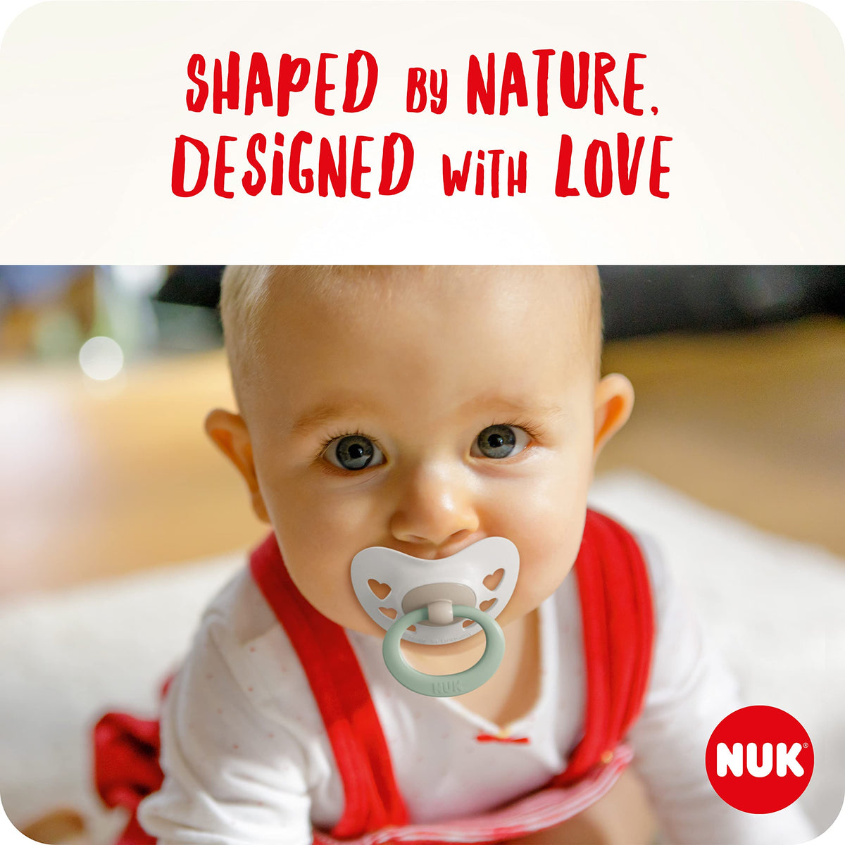 NUK Signature Day & Night Baby Dummy | 6-18 months | Soothes 95% of Babies | Heart-Shaped BPA-Free Silicone Soothers | Glow-in-the-Dark | Hearts | 4 Count