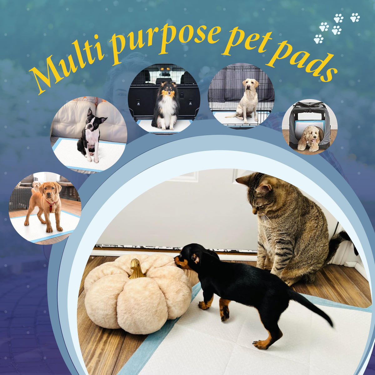 TBM Puppy Pads Large Size Pack of 100 60x 60 super Absorbent Puppy Training Pads Anti Slip Dog training pads - No Leaking Quick Dry Dog Pads