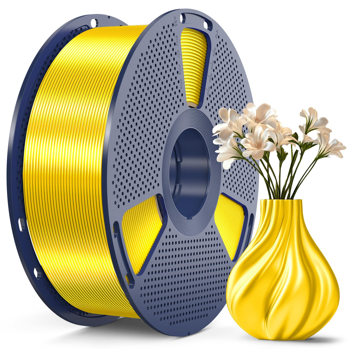 SUNLU Silk PLA+ Filament, Shiny Metallic Silk 3D Filament 1.75mm