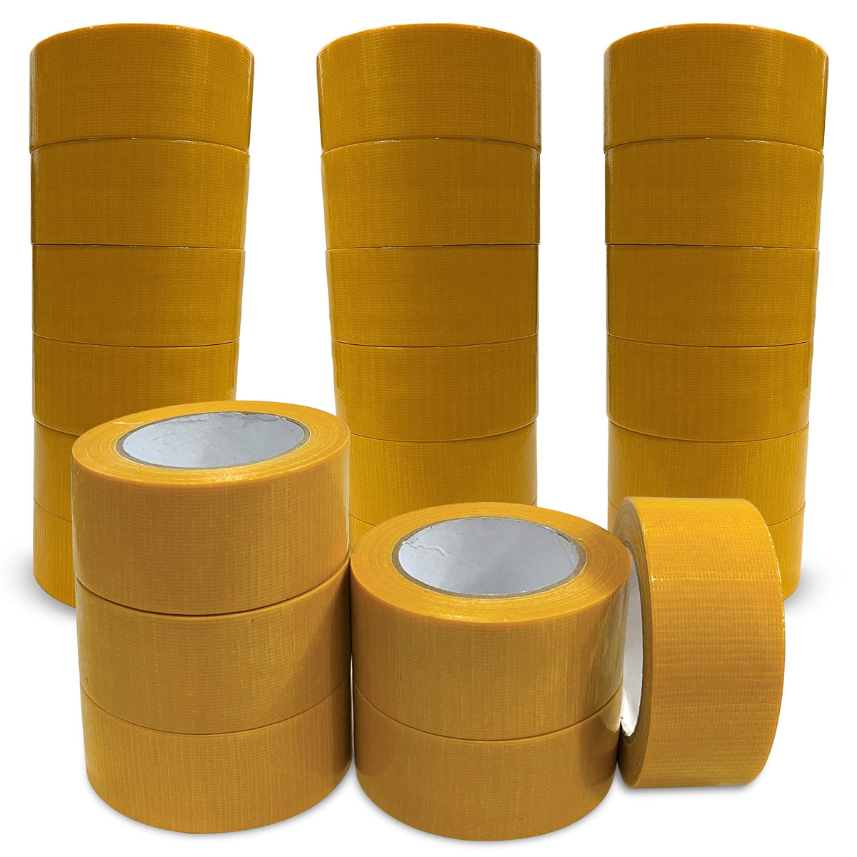 JeeJaan® 3 Rolls of Yellow Duct Tape 50mm x 50m Heavy Duty Waterproof Gaffa Tape for Electrical Plumbing Use Strong Adhesive Durable Ideal for Sealing Fixing and Wrapping Projects